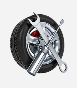 Car Tire With Tools