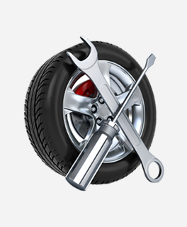 Car Tire With Tools